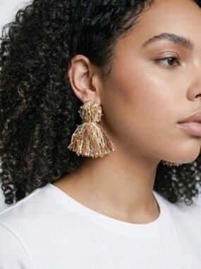 Women’s Gold Tassel Statement Earrings